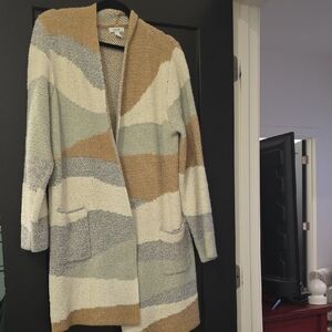 Nine West Women's Cream, Tan, and Gray Cardigan Sweater